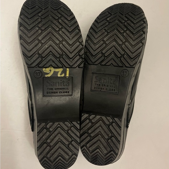 Sanita Black Leather Clogs - Picture 7 of 7